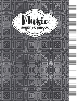 Paperback Music Sheet Notebook: Blank Staff Manuscript Paper with Geometric Art Deco Themed Cover Design Book