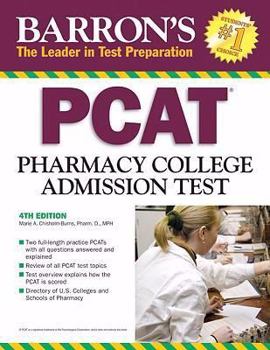 Paperback Barron's PCAT: Pharmacy College Admission Test Book