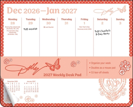 Home Dolly Parton 2027 Weekly Desk Pad Calendar Book
