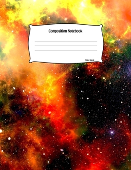 Paperback Composition Notebook: Space Science Theme Cover Journal - Blank Lined Wide Ruled Notepad - Personal Writing Paper Planner For Scientist - Hi Book