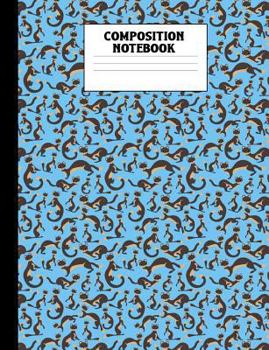 Paperback Composition Notebook: Weasel Pattern Wide Ruled Book