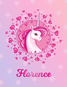 Florence: Unicorn Large Blank Primary Sketchbook Paper | Pink Purple Magical Horse Personalized Letter F Initial Custom First Name Cover | Drawing ... | Art Sketch Book| Create & Learn to Draw