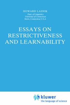 Paperback Essays on Restrictiveness and Learnability Book