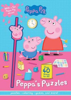 Paperback Peppa Pig Little Piggy Puzzles: With a Fun Peppa Pig Straw! Book