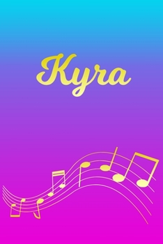 Kyra: Sheet Music Note Manuscript Notebook Paper | Pink Blue Gold  Personalized Letter K Initial Custom First Name Cover | Musician Composer ... Notepad Notation Guide | Compose Write Songs