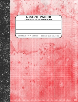 Graph Paper Composition Notebook: Math and Science Lover Graph Paper Cover Watercolor Red (Quad Ruled 5 squares per inch, 120 pages) Birthday Gifts For Math Lover Teacher,Student Notebook