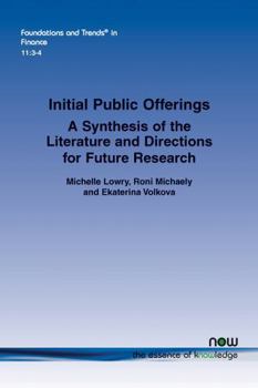 Paperback Initial Public Offerings: A Synthesis of the Literature and Directions for Future Research Book