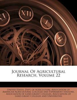 Paperback Journal of Agricultural Research, Volume 22 Book