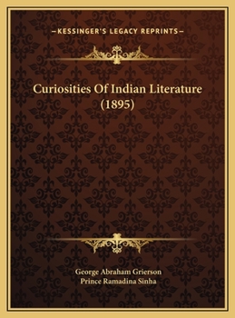 Hardcover Curiosities Of Indian Literature (1895) Book
