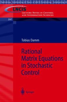 Paperback Rational Matrix Equations in Stochastic Control Book