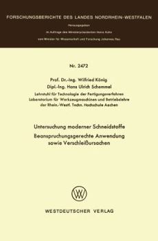 Paperback Untersuchung Moderner Schneidstoffe Beanspruchungsgerechte Anwendung Sowie Verschleißursachen [German] Book