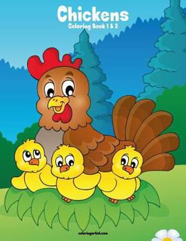 Paperback Chickens Coloring Book 1 & 2 Book