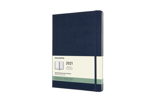Calendar Moleskine 2021 Weekly Planner, 12m, Extra Large, Sapphire Blue, Hard Cover (7.5 X 9.75) Book