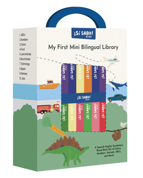 Hardcover My First Mini Bilingual Library: A Spanish-English Vocabulary Board Book Set of Colors, Numbers, Animals, Abcs, and More Book