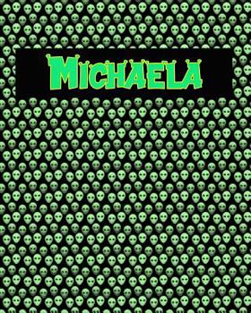 Paperback 120 Page Handwriting Practice Book with Green Alien Cover Michaela: Primary Grades Handwriting Book