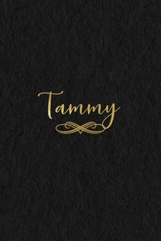 Paperback Tammy: Personalized Journal to Write In - Black Gold Custom Name Line Notebook Book