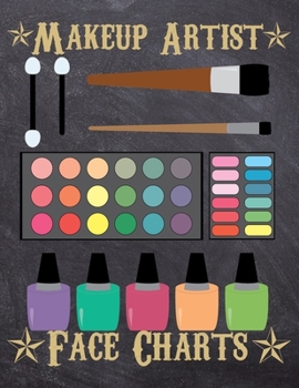 Makeup Artist Face Charts: Makeup cards to paint the face directly on paper with real make-up - Ideal for: professional make-up artists, vloggers and cosplay influencers - 150 cards - Size 8,5x11