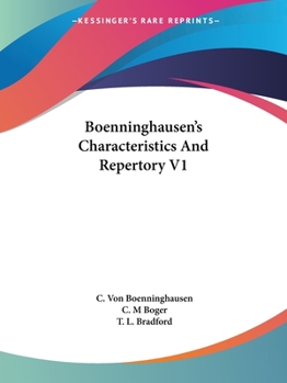 Paperback Boenninghausen's Characteristics And Repertory V1 Book