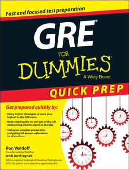 Paperback GRE for Dummies Quick Prep Book