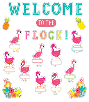 Wall Chart Simply Stylish Tropical Welcome to the Flock Bulletin Board Set Book