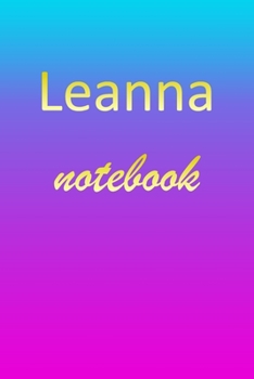 Paperback Leanna: Blank Notebook - Wide Ruled Lined Paper Notepad - Writing Pad Practice Journal - Custom Personalized First Name Initia Book