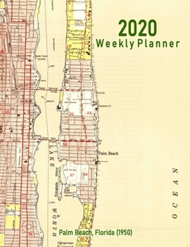 Paperback 2020 Weekly Planner: Palm Beach, Florida (1950): Vintage Topo Map Cover Book
