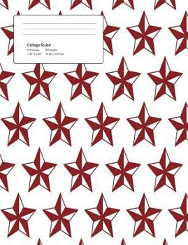Paperback Christmas Pattern Star Composition College Ruled Book (7.44 x 9.69) 200 pages V8 Book