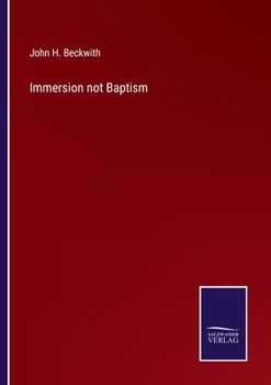 Paperback Immersion not Baptism Book