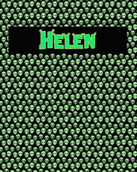 Paperback 120 Page Handwriting Practice Book with Green Alien Cover Helen: Primary Grades Handwriting Book