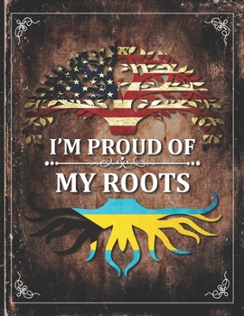 Im Proud of My Roots: Vintage Bahamas and American Flag Personalized Gift for Coworker Friend  Lightly Lined Pages Daily Journal Diary Notepad