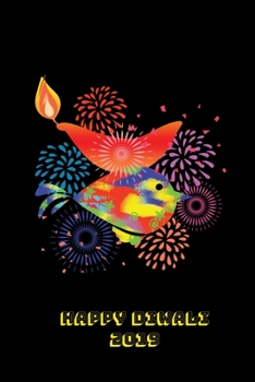 Happy Diwali 2019: Thoughtful Diwali Gift, Lined Blank Notebook, Mandala Back Cover, 6 x 9, 120 White Color Pages, Matte Finish Cover