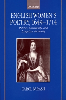 Paperback English Women's Poetry, 1649 - 1714 Book