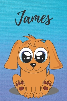 James dog coloring book / notebook / journal / diary: Personalized Blank Girl & Women, Boys and Men Name Notebook, Blank DIN A5 Pages. Ideal as a Uni ... Christmas & Birthday gift for women.