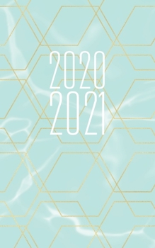 Mein Taschenkalender 2020 - 2021 : Wochenplaner F?r 18 Monate - Von Januar 20 Bis Juni 21 - Mit Feiertagen, Jahreskalender, Monatskalender - Marmor Pastell Mint