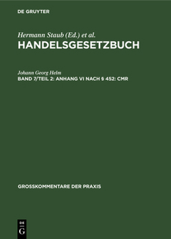 Hardcover Anhang VI nach § 452: Cmr [German] Book