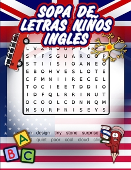Paperback Sopa de Letras Niños Inglés: Libro de Sopa de Letras Para Niños y Adultos [Spanish] Book