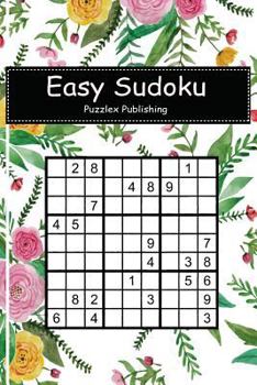 Paperback Easy Sudoku: Sudoku Puzzle Game For Beginers With Alice Seamless Patern Watercolor Cover Book