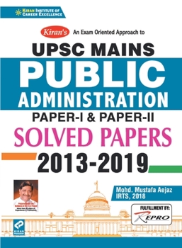 Paperback Upsc Mains Public Administration Solved Papers 2013 - 2019 Paper I and Paper II Book