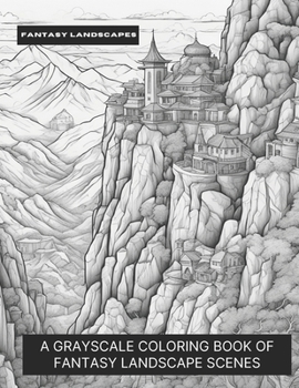 Paperback Fantasy Landscapes: A Grayscale Coloring Book of Fantasy Landscape Scenes Book