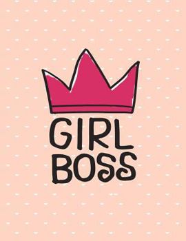 Paperback Girl boss: Girl boss on pink cover and Dot Graph Line Sketch pages, Extra large (8.5 x 11) inches, 110 pages, White paper, Sketch Book