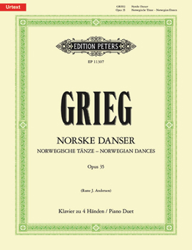 Paperback Norwegian Dances Op. 35 for Piano Duet: Based on Edvard Grieg Complete Edition, Urtext Book