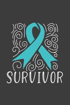 Writing About My Health Journey with Dysautonomia: College Ruled Notebook (Abstract Survivor Doodle Turquoise Awareness Ribbon Cover)