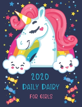 2020 Daily Diary for Girls: Kids Daily Planner and Gratitude Journal 365 days | One Day Per Page | Happy Daily Planner Notebook for Mindfulness, Grateful, Positive, Sketch | Cute Unicorn Theme