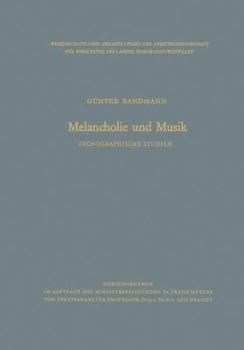 Paperback Melancholie Und Musik: Ikonographische Studien [German] Book