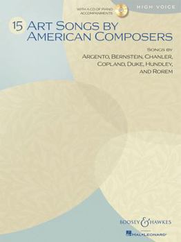 Hardcover 15 Art Songs by American Composers: High Voice, Book/CD Book
