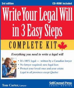 Paperback Write Your Legal Will in 3 Easy Steps: Everything you need to write a legal will Book