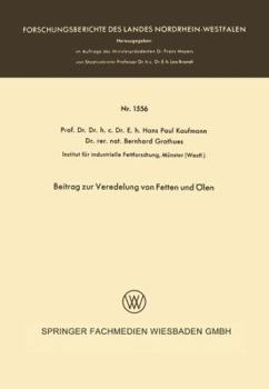 Paperback Beitrag Zur Veredelung Von Fetten Und Ölen [German] Book