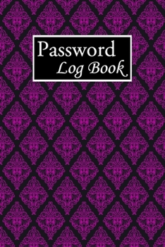 Paperback Password Log Book: Internet Password Logbook Large Print With Tabs - Violet Flower Pattern Background Cover Book