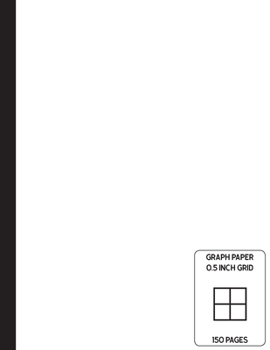 Low Vision Notebook: 0.5 Inch Graph Paper - Full Size Grid Ruled Notebook - Large Print Page Numbers - White Cover