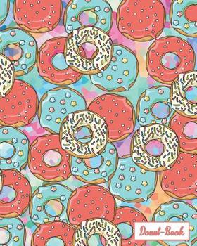 Paperback Donut-Book: coral and blue donut print cover notebook Book